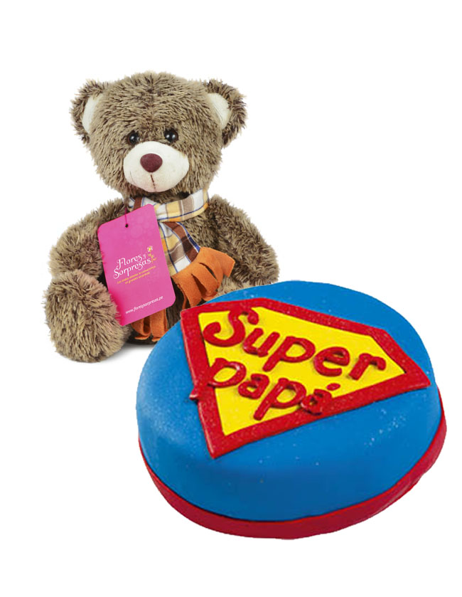 Torta de Super PAPÁ más peluche