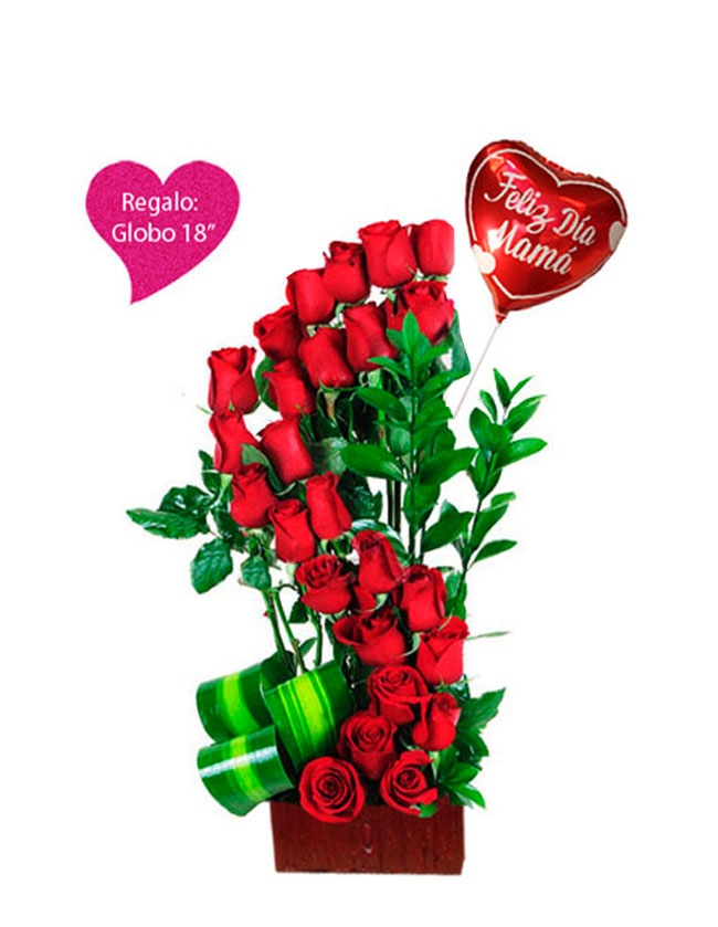 Amor super brillante con rosas rojas